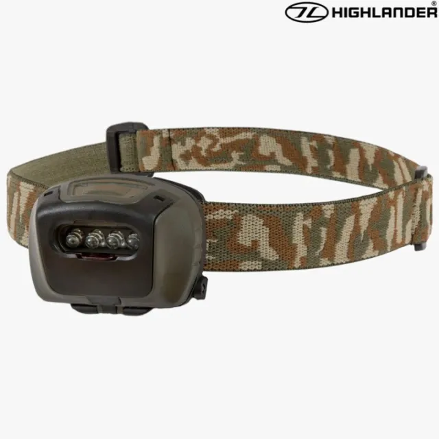 Highlander Mira 4 LED Headlamp Tactical Army Camo White Red Light Head Torch