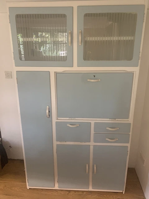 1950S ANTIQUE VINTAGE larder pull out worktop kitchen dresser cupboard ...