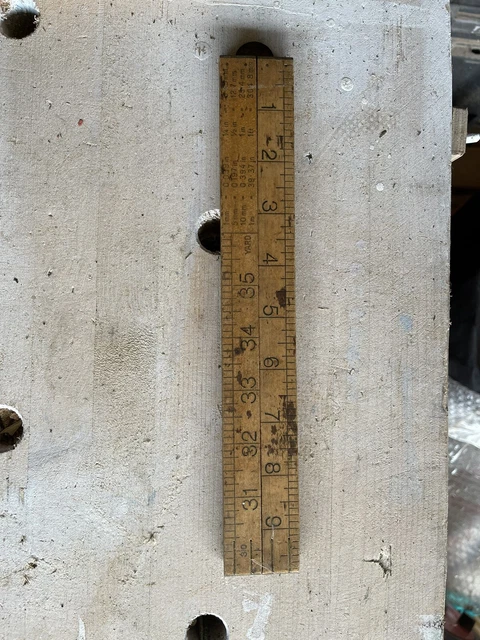 Vintage Rabone Chesterman imperial - metric conversion 1m. folding rule . 