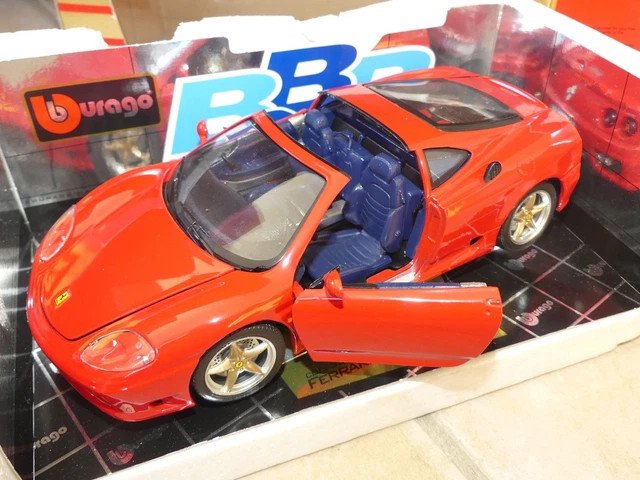FERRARI 360 MODENA TARGA ROUGE BBR sur base BURAGO 1:18