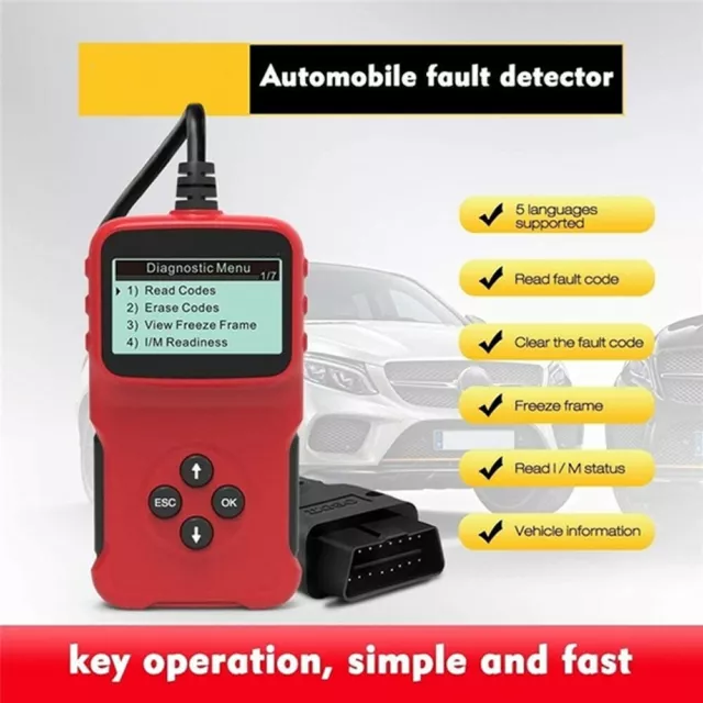 For Peugeot Obd2 Can Bus Eobd Car Fault Code Reader Engine Scan Diagnostic Reset