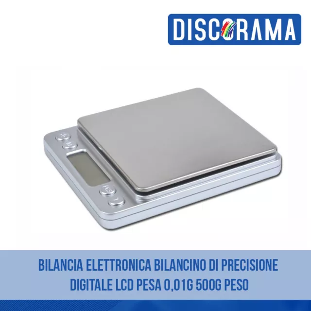 BILANCIA ELETTRONICA BILANCINO DI PRECISIONE DIGITALE LCD PESA 0,01g 500g PESO