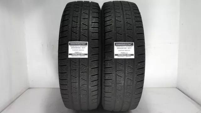 2 PNEUMATICI USATI 205/65R16c 107T PIRELLI CARRIER GOMME INVERNALI 65% 2019