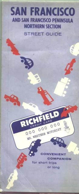 1962 Richfield San Francisco Vintage Road Map