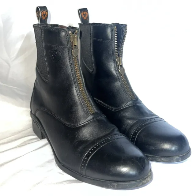 Ariat Mens Black Heritage III Zip Horse Paddock Boots Sz 7.5D Style #10002238