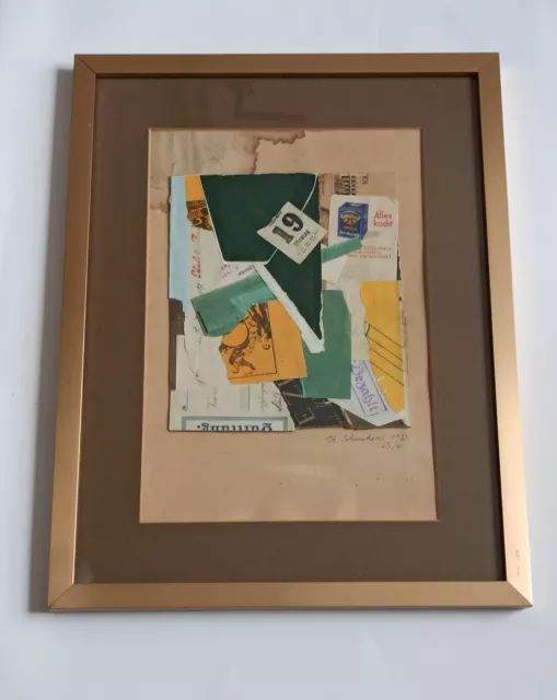 KURT SCHWITTERS Collage Signed Museum Reproduction Original Material of the Time