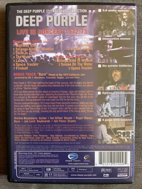 Deep Purple Live in Concert 72/73 - DVD Archive Collection w/insert 2