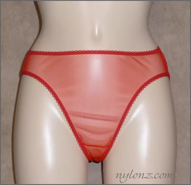 VINTAGE STYLE COMPLETELY Sheer Transparent Nylon Panties RED 🇬🇧 NYLONZ UK  £14.99 - PicClick UK