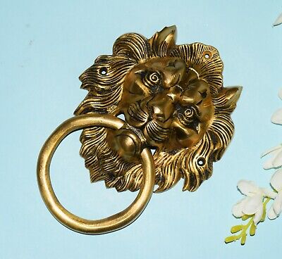 Brass Lion Face Door Knocker Handmade Victorian Style Door Bell MK023