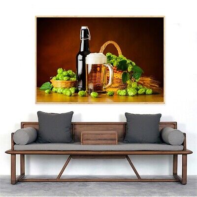 Red Green Grape Wine Fruit Bottle Print Painting Picture Posters Canvas Wall Art