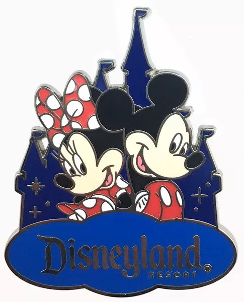 2016 Disney DLR Mickey & Minnie Mouse with Castle Pin Rare