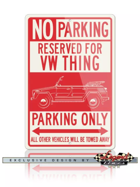 Volkswagen The Thing Reserved Parking Only 8x12 Aluminum Sign - VW Classic Car