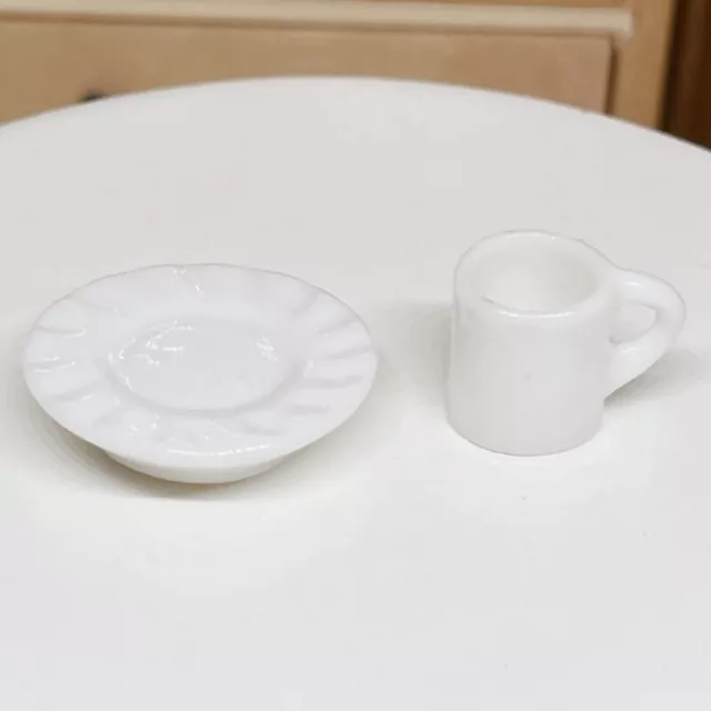 Doll House Miniature Simulation Pocket Ceramics Coffee Cup Saucer Kitchen Decor