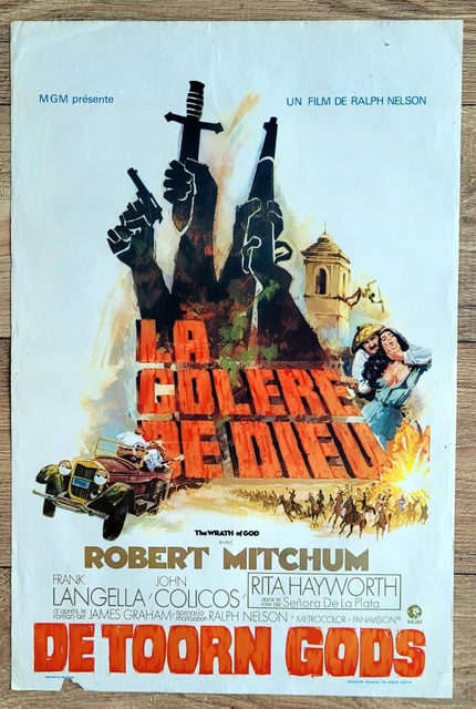 belgian poster western THE WRATH OF GOD, ROBERT MITCHUM, RITA HAYWORTH, DIEU