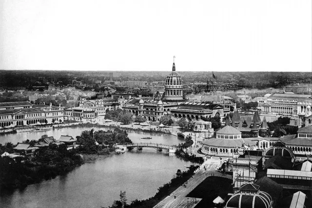 1893 WORLDS FAIR VIEW FROM LIBERAL ARTS BUILDING 8x12 SILVER HALIDE PHOTO PRINT