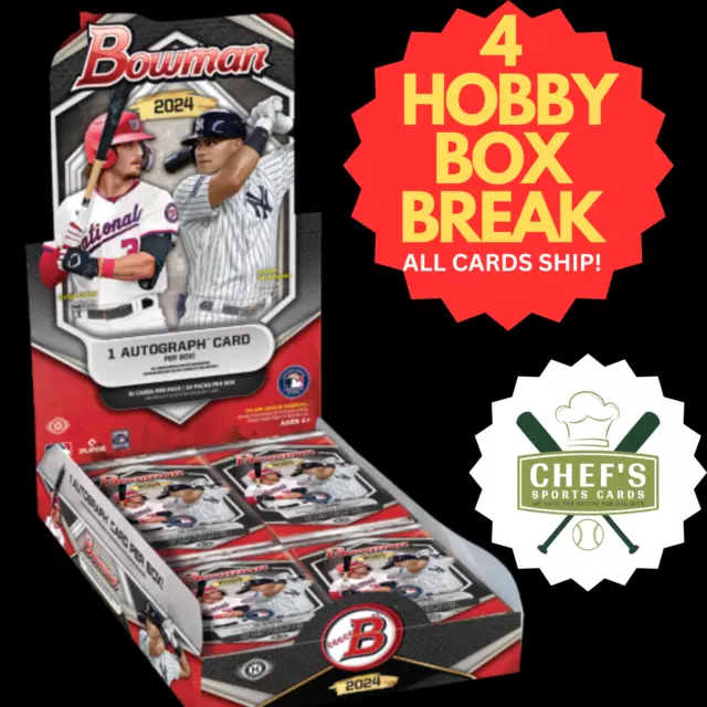 HOUSTON ASTROS 2024 Bowman Baseball 1/3 Hobby Case (4 Box) Break 1