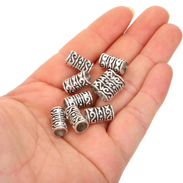 7 Packs European Beads Silver Spacer Beads Beaded Bracelets Material 3