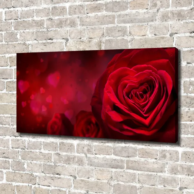 Pintura de La Pared Para Salón Decoración del Hogar 140x70 Corazón de rosa roja