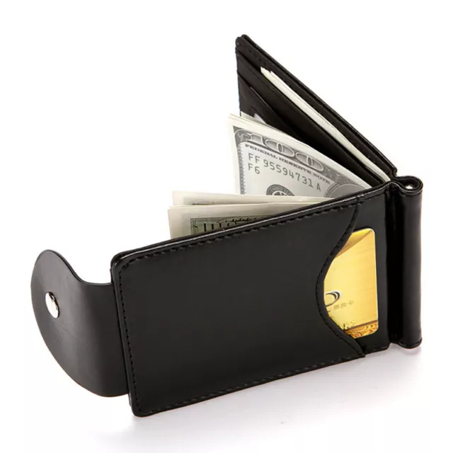 Slim Thin Men Leather Wallet Money Clip Credit Card ID Holder Front Pocket Gift