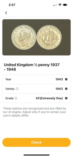 United Kingdom UK Great Britain 1/2 Penny 1943 Circulated