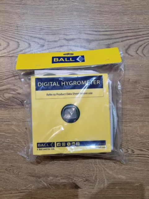 F-Ball & Co digital Hygrometer And Tape, new in packaging
