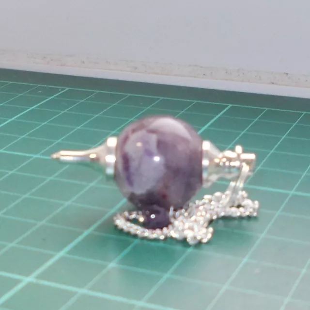 Auction Amethyst Ball Dowsing Pendulum Gemstone Crystal Dowser