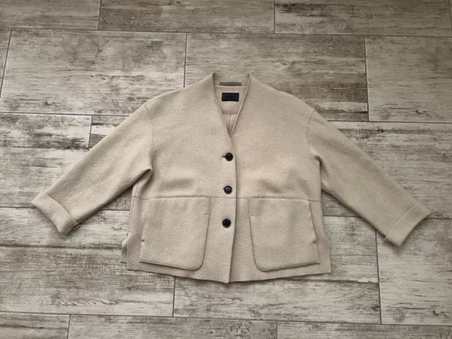 Womens OSKA Boiled Wool Jacket Sweater Cardigan Size L