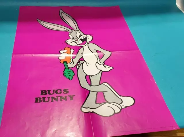 Vintage 1970s Warner bros school book club  Bugs Bunny Poster 24 x 16