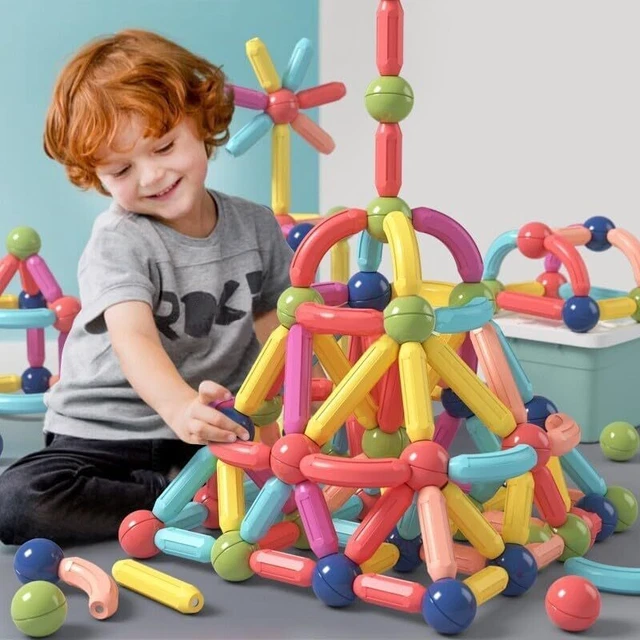 64PC SKids Magnetic Building Blocks Construction Toy Children DIY Play Xmas Gift