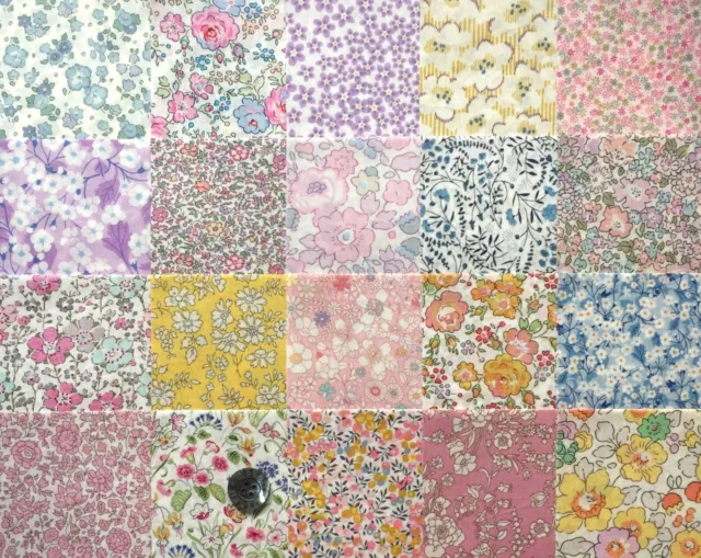 40 Liberty Tana lawn 2.5" Patchwork Squares ~ PASTELS #2 - *2 of each print*....