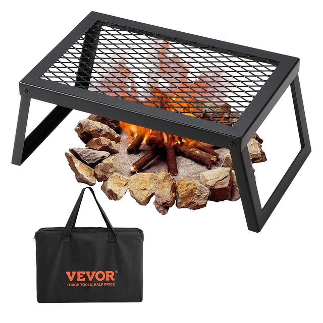 Grille De Feu De Camp, Grille De Barbecue Pliante En Acier Inoxydable