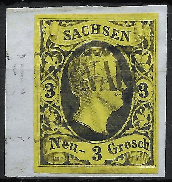 Sachsen 1851 . MiNr. 6 . 3 Ngr . Stempel GROSS=SCHOENAU . BPP Befund