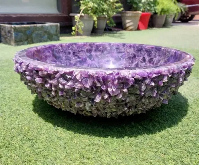 15" Amethyst Stones Sink / Counter Sink Handmade Vanity Home Décor