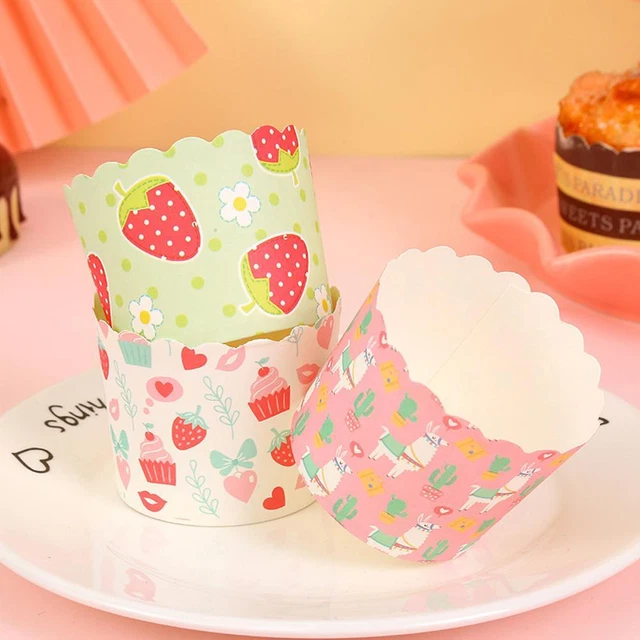 50Pack Disposable Wrappers Large Paper Cake Baking Cup Cupcake Muffin Cases D9