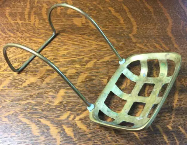 Antique Vintage Solid Brass Soap Dish Sponge Holder for Claw Foot Type Tub Rim
