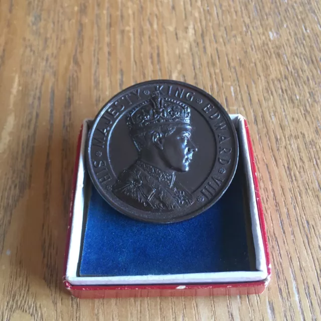 1937 Edward VIII (intended) Coronation Bronze Medal in the original box