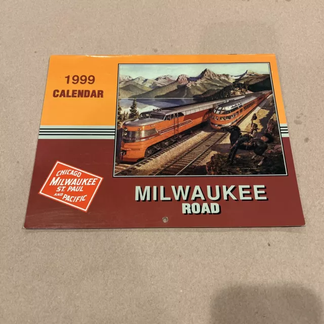 Milwaukee Road Railway Wall Calendar 1999 Trains Locomotives Vintage Railroads