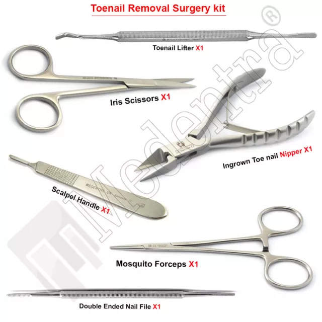 Toenail Removal Surgery Kit Toe Nail Surgical Mosquito Forceps Scalpel Handle CE