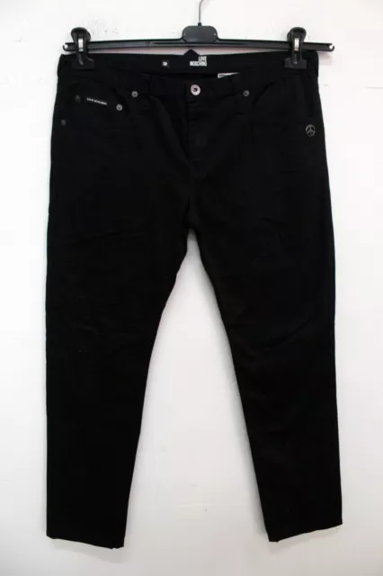 Love Moschino Uomo Pantalone Taglia 32/46 Jeans Cotone Nero Pant Man Pants Logo