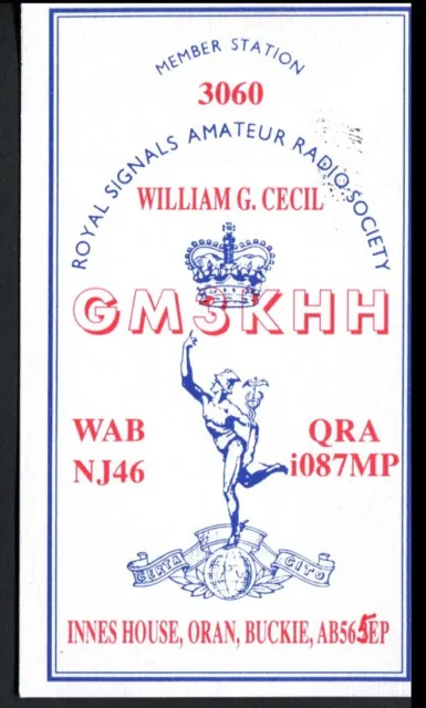 1 x QSL Card Radio RSARS 3060 GM3KHH - W G Cecil - Oran Buckie - 1997 ≠ Q104