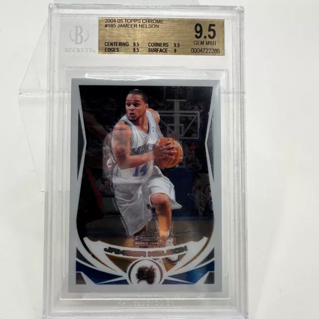 2004 05 Topps Chrome  Jameer Nelson RC #185 9.5 Gem Mint Beckett