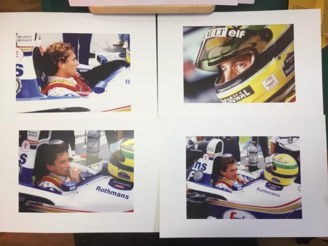 Set Of Four Colour Photo Prints Of Ayrton Senna May 1st Imola 1994