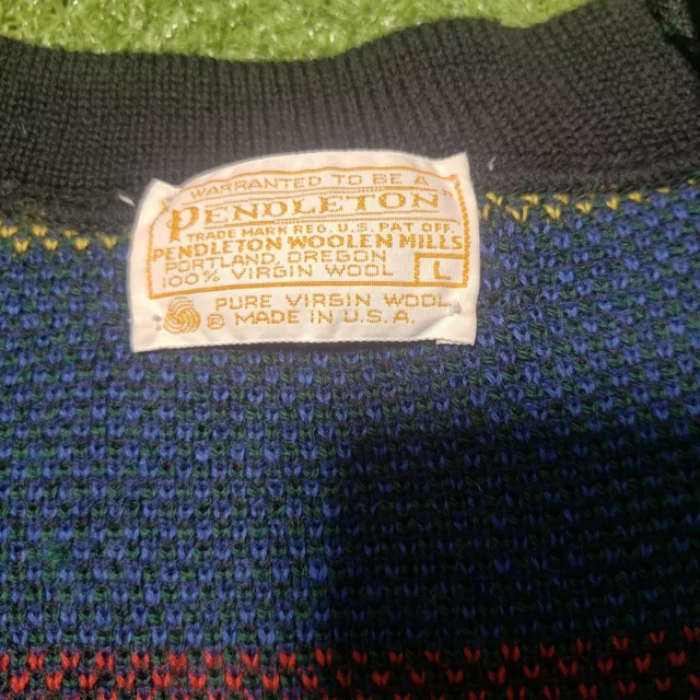 VINTAGE PENDLETON VIRGIN Wool Sweater Cardigan Womens Large Gold ...