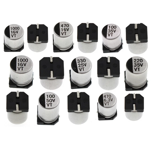 Assortimento condensatori accessori 1uF ~ 1000uF rubinetti elettrolitici