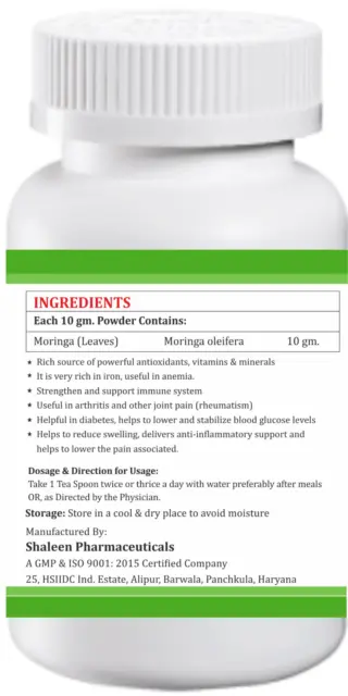 Polvo de Moringa de Morsan (Moringa oleifera), Paquete de 100 g. Polvo Orgánico 2