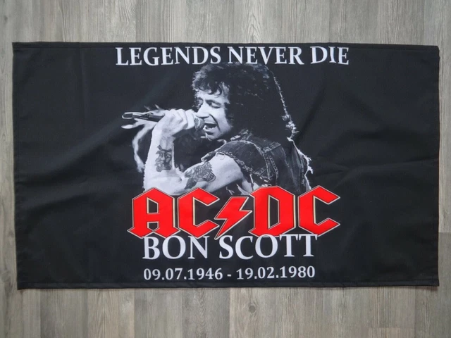 AC-DC AC/DC FLAG Flagge Poster Heavy Metal Hard Rock RIP Bon Scott ...