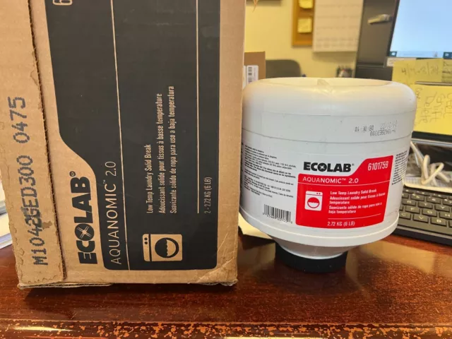2- Ecolab Aquanomic 2.0 Low-Temp Laundry Solid Break Detergent 6 lb  - 6101759