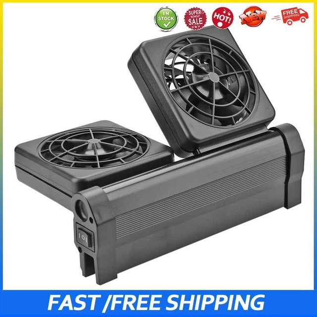 #b Mini ventilador de refrigeración para acuario tanque de peces silencioso enfriador ventilador de estanque marino (EU 2FAN)