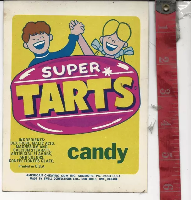 Vintage display Super Tarts candy machine card
