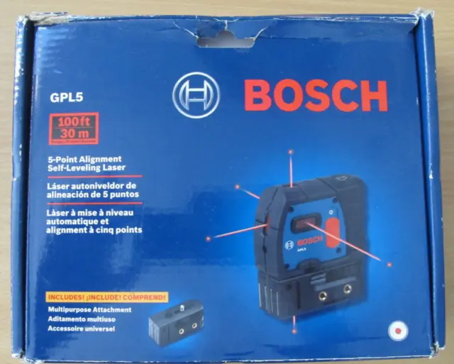 Bosch GPL5 5-Point Self-Leveling Alignment Laser OPEN BOX
